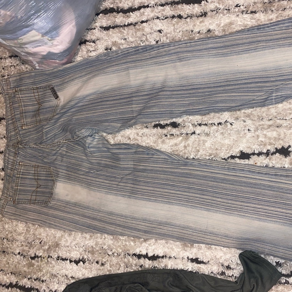 Striped bell bottom jeans size 19-20